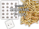 Tombola Superset Röllchenlose gold-glänzend Gewinne & Aufklebenummern 1-100