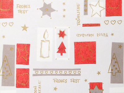 Weihnachten Geschenkseidenpapier, Fröhliche Weihnachten 50 x 70 cm, 25g/qm, P/10 Bogen, rot/weiß